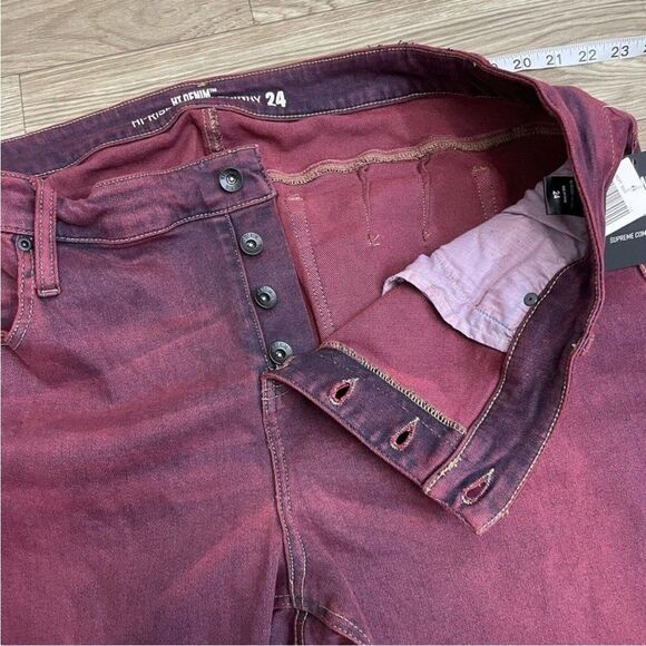 Hot Topic HT Denim Red Hi-Rise Button Fly Super Skinny Jeans - Picture 4 of 13